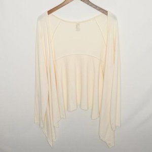 Prana Bamboo Open Front Ruffled Jersey Cardigan